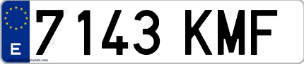 Ejemplo de matrícula de coche ordinaria 7143 KMF