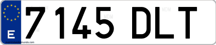 Ejemplo de matrícula de coche ordinaria 7145 DLT