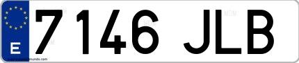 Ejemplo de matrícula española 7146 JLB