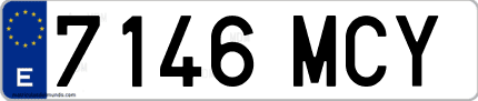 Ejemplo de matrícula de coche ordinaria 7146 MCY