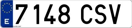 Ejemplo de matrícula española 7148 CSV