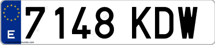 Ejemplo de matrícula de coche ordinaria 7148 KDW