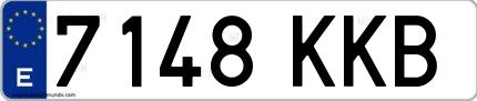 Ejemplo de matrícula española 7148 KKB