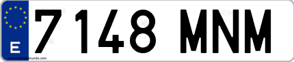 Ejemplo de matrícula de coche ordinaria 7148 MNM