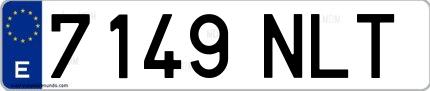 Ejemplo de matrícula española 7149 NLT