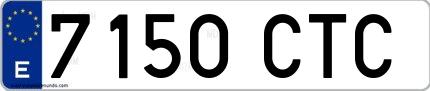 Ejemplo de matrícula española 7150 CTC