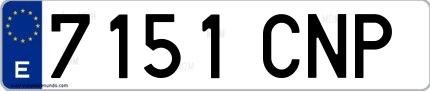 Ejemplo de matrícula española 7151 CNP