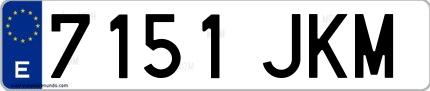 Ejemplo de matrícula española 7151 JKM