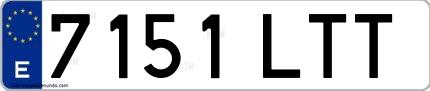 Ejemplo de matrícula española 7151 LTT