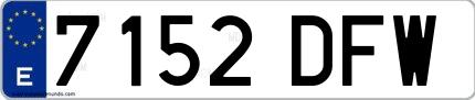 Ejemplo de matrícula española 7152 DFW