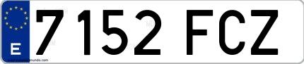 Ejemplo de matrícula española 7152 FCZ