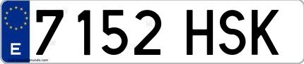 Ejemplo de matrícula española 7152 HSK