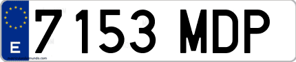 Ejemplo de matrícula de coche ordinaria 7153 MDP