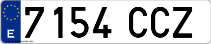 Ejemplo de matrícula de coche ordinaria 7154 CCZ