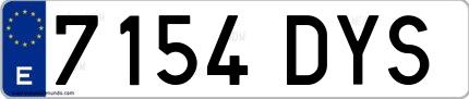 Ejemplo de matrícula española 7154 DYS