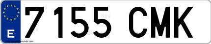 Ejemplo de matrícula española 7155 CMK