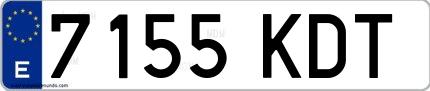 Ejemplo de matrícula española 7155 KDT
