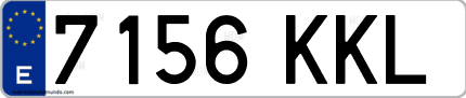 Ejemplo de matrícula de coche ordinaria 7156 KKL