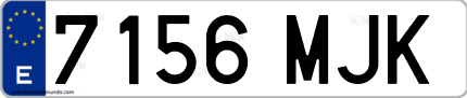 Ejemplo de matrícula de coche ordinaria 7156 MJK