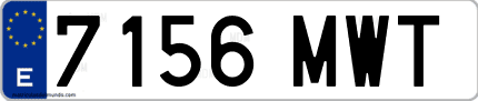 Ejemplo de matrícula de coche ordinaria 7156 MWT
