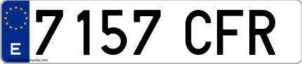 Ejemplo de matrícula de coche ordinaria 7157 CFR