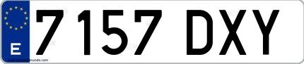 Ejemplo de matrícula española 7157 DXY