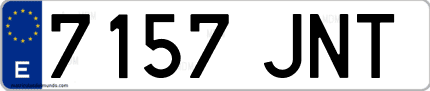 Ejemplo de matrícula de coche ordinaria 7157 JNT