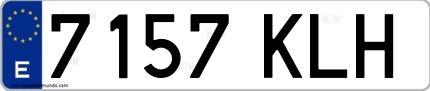 Ejemplo de matrícula española 7157 KLH