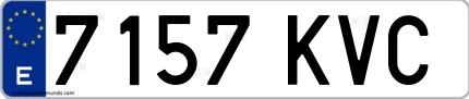 Ejemplo de matrícula española 7157 KVC