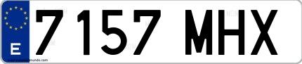 Ejemplo de matrícula española 7157 MHX