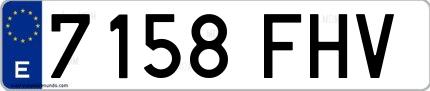 Ejemplo de matrícula española 7158 FHV