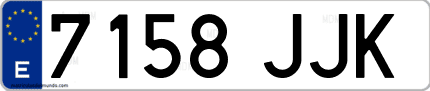Ejemplo de matrícula de coche ordinaria 7158 JJK