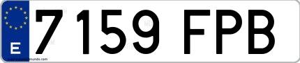 Ejemplo de matrícula española 7159 FPB