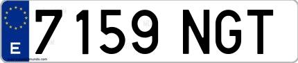 Ejemplo de matrícula española 7159 NGT