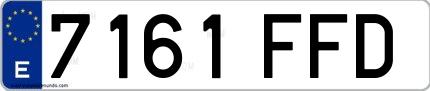Ejemplo de matrícula española 7161 FFD