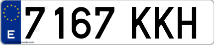Ejemplo de matrícula de coche ordinaria 7167 KKH
