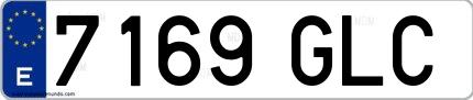Ejemplo de matrícula española 7169 GLC