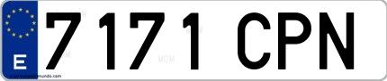 Ejemplo de matrícula española 7171 CPN