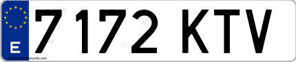 Ejemplo de matrícula de coche ordinaria 7172 KTV