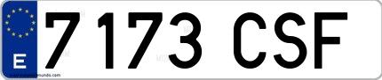 Ejemplo de matrícula española 7173 CSF