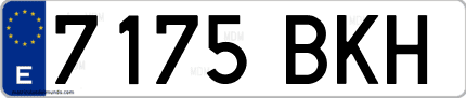 Ejemplo de matrícula de coche ordinaria 7175 BKH