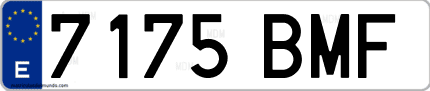 Ejemplo de matrícula de coche ordinaria 7175 BMF