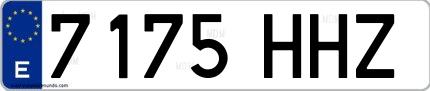 Ejemplo de matrícula española 7175 HHZ