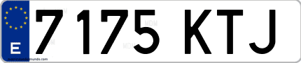 Ejemplo de matrícula de coche ordinaria 7175 KTJ
