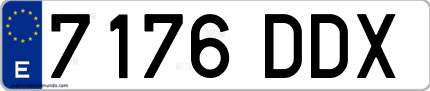 Ejemplo de matrícula de coche ordinaria 7176 DDX