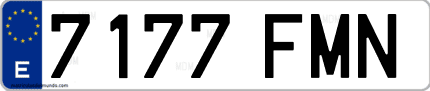 Ejemplo de matrícula de coche ordinaria 7177 FMN