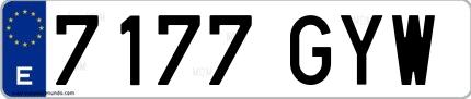 Ejemplo de matrícula española 7177 GYW