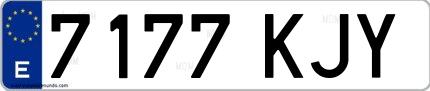 Ejemplo de matrícula española 7177 KJY