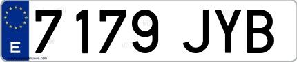 Ejemplo de matrícula española 7179 JYB