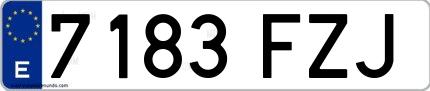 Ejemplo de matrícula española 7183 FZJ